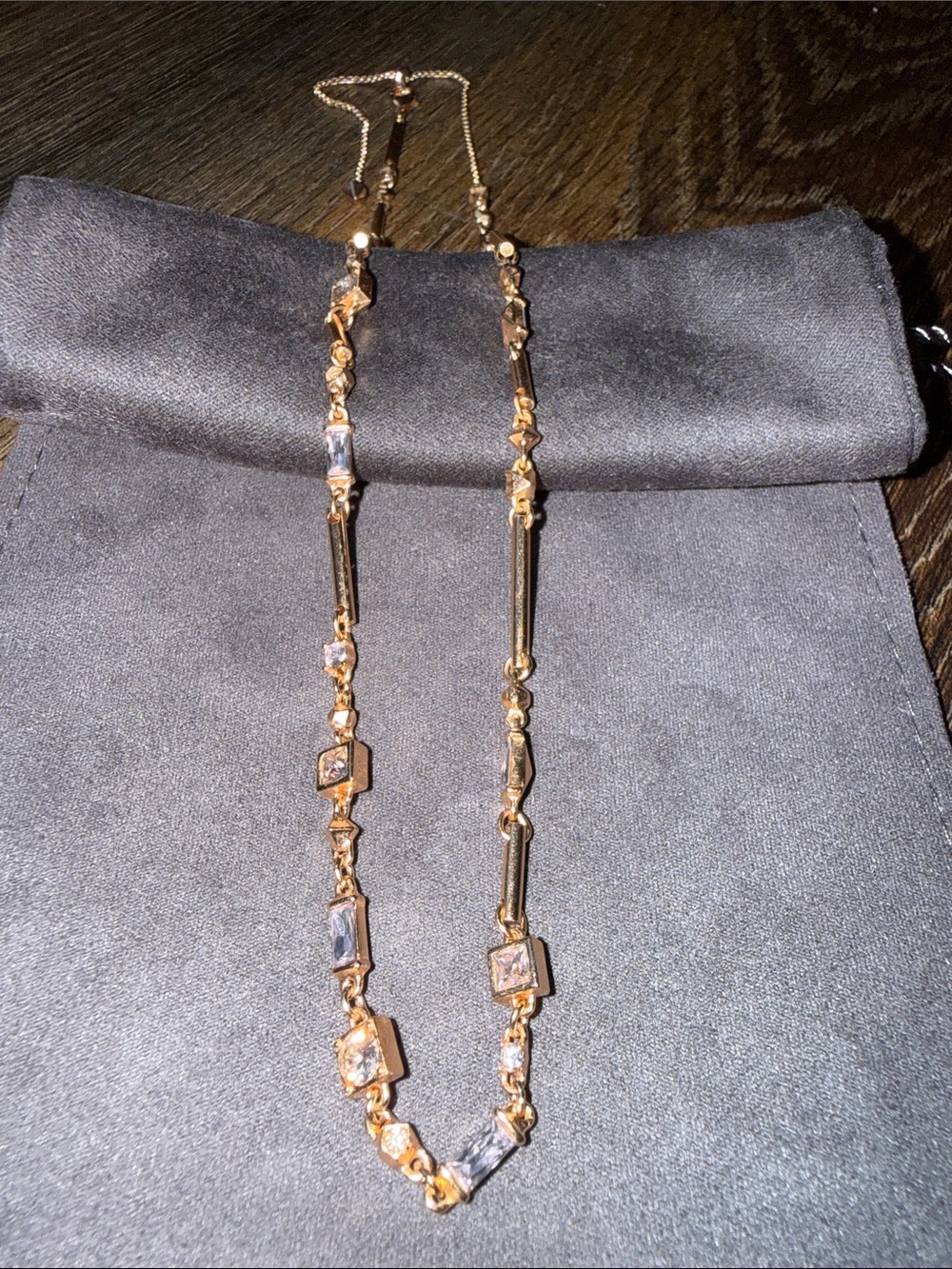 Kendra Scott Gold-Tone Necklace with Clear Crystal Accents